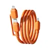 Cable de datos de carga rápida 2 en 1 de doble cabezal personalizado de 65W adecuado para Apple, Huawei, Android, Xiaomi carga rápida PD