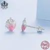 Pendientes Evelle Dream Gradient Fresa Plata de Ley s925 Pendientes Pequeños Frescos Dulces Versátiles Joyería Pendientes para Mujer