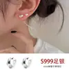 Pendientes de plata de ley S999 plata rota pendientes para mujer de alta calidad simples pendientes de cartílago pequeños irregulares pendientes de estilo frío al por mayor