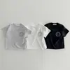 26 Camiseta de Verão Estilo Coreano com Estampa de Urso Estilo Ins Camiseta Simples de Manga Curta para Crianças Pequenas Top de Manga Curta Manga Curta Esportiva