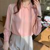 Pronta Entrega Camisa de Cetim Feminina 2024 Primavera Novo Estilo Elegante Design de Moda Nicho Estilo Ocidental Blusa de Chiffon