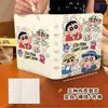 Álbum de Tarjetas A5 Cuaderno, Cuaderno de Hojas Sueltas Desmontable de Cuero, Cuaderno Estudiante de Alto Valor, Lindo Pu de Crayon Shin-Chan