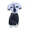 Ropa interior sexy uniforme de Halloween tentación cos uniforme de policía animación una generación de pelo