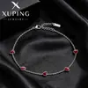Tobillera Xuping Simple de Acero Inoxidable con Corazón de Esmalte Rojo Moda Transfronteriza Europea y Americana Estilo Vacaciones de Verano Joyería para el Pie Al por Mayor