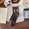 Meias de Lã Quentes e Aconchegantes Estilo Fair Isle para Mulheres, Meias Grossas Quentes de Cano Médio Estilo Japonês Boneco de Neve Árvore de Natal Outono e Inverno