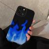 Funda con degradado azul de llama simple para iPhone 11/14 y iPhone 13, resistente a caídas (13 Pro, X, XS y 8P)