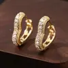 Pendientes de Corazón Microincrustados de Circonita Estilo Europeo y Americano Cao Shi, Aros de Corazón de Melocotón Dulces y Frescos, Pendientes de Estudiante Simples y de Moda