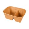 Lonchera de Doble Compartimento, Vajilla Desechable, Calentable y Refrigerable, Lonchera Rectangular de Papel Kraft para Picnic de Dos Compartimentos, Caja de Embalaje