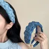 Diadema Trenzada Ancha de Mezclilla Vintage para Mujer, Accesorio para el Cabello