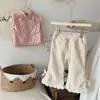Conjunto Feminino Outono 2025 Novo Estilo Bebê Inverno Conjunto de Duas Peças Roupas de Inverno Infantil Novo Estilo Chinês