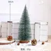 Árbol de Navidad Mini Transfronterizo con Agujas de Pino Cubiertas de Nieve, Decoraciones Navideñas, Adornos para Árbol de Navidad de Mesa con Flocado de Agujas de Pino