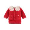 Traje de falda para niña Invierno Abrigo tesoro para mujer Falda con tirantes Dos piezas Ropa para niños Estilo coreano Traje de falda pequeña fuera de moda