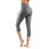 Pantalones Capri de Bolsillo para Mujer para Fitness, Yoga, Pilates, Shorts de Entrenamiento, Levantamiento de Glúteos, Cintura Alta, Ajustados, para Entrenamiento, Correr, Deportes