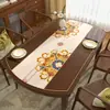 Jogo americano de PVC impresso estilo chinês, semi-transparente vazado, à prova d'água e de óleo, lavável, adequado para mesas de centro e mesas de jantar de sala de estar, personalizável
