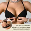 Sujetador Push-Up de Espalda Bella con Cierre Frontal Zeriluna en Múltiples Colores, Amigable con la Piel, Transpirable, Moldea el Cuerpo, Ropa Interior Push-Up de Espalda Bella sin Costuras
