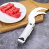 Cortador de Fruta Sandía Fcm Acero Inoxidable Divisor para Cortar en Cubos Herramienta Doméstica con Tenedor y Cuchara para Sacar y Dividir Transfronterizo