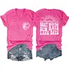 Olas de Barco Rayos de Sol Amazon Ebay Sitio Independiente Moda Casual Camiseta de Manga Corta con Cuello en V para Mujer