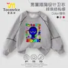 Sudadera para Niños Sprunki Rhythm Box Estilo Primavera y Otoño Bloques de Color para Niños Manga Raglán Cuello Redondo Superior Moderno