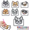 Marcador de Página Longo para Pintura com Diamantes com Gatos e Cachorros de Desenho Animado, Totalmente Incrustado com Diamantes, Adesivo de PVC, Design Personalizado de Alto Padrão Transfronteiriço