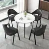 Mesa de Recepção e Negociação Simples Nórdica com Cadeiras Combinação para Loja de Chá com Leite Café Apartamento Pousada Mesa de Jantar Varanda Pequena Mesa Redonda