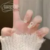Puntas de Uñas Hechas a Mano con un Toque de Lujo, Puntas de Uñas con Lazo de Perla, Pegatinas Dulces para Uñas Postizas para Chicas Populares, Estilo de Lujo