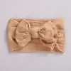Faixa de cabelo fofa e macia para bebê transfronteiriça moda comércio exterior europeu e americano laço de camada dupla nylon elástico faixa de cabelo larga infantil