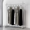 Cabide de Chão para Loja de Roupas Exibição de Roupas Femininas Prateleira de Exibição de Roupas Infantis de Aço Inoxidável Vara Móvel para Pendurar Roupas com Rodas para Sala de Estar