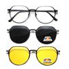 Lentes Xunge Metal Redondo Set Magnético Gafas de Sol para Hombre Tt Polarizadas Gafas de Sol de Moda para Mujer Un Espejo Dos Piezas Nuevo