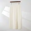 Saia de Caxemira Pura 100% Espessa e Elegante Ponto Reto Versátil Afinando o Visual Saia que Molda o Corpo