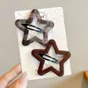 Pinza de Pelo de Estrella de Cinco Puntas a Cuadros Estilo Coreano para Niñas, Pinza de Pelo Multicolores Dulce y Versátil para Recoger el Cabello Lateral