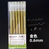 Caneta Marcadora Branca À Prova D'água Linha de Gancho Pintura Arte Papel Preto Escrita Caderno de Grande Capacidade Dourado Pintado à Mão Prata Pastel