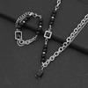 Collar de perlas con colgante de gema negra, moda para hombre, hip hop europeo y americano, lujo ligero, diseño de nicho, versátil, acero de titanio, collar de pareja
