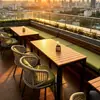 Mesas y Sillas de Exterior para Patio, Jardín, Terraza, Exterior junto al Mar, Restaurante Occidental, Cafetería, Comedor y Alojamiento, Juego de Mesa y Sillas Sofá
