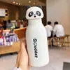 Nova caneca térmica criativa com cabeça de animal em desenho animado, de alto apelo estético, copo de água a vácuo em aço inoxidável com canudo, atacado para comércio transfronteiriço