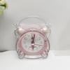 Reloj despertador de cristal simple de color caramelo para niños, hecho a mano, para dormitorio de estudiantes, con alarma silenciosa