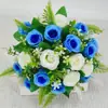 Flor artificial flor falsa 18 cabeças buquê de rosas de reunião decoração para interior e exterior decorações de flores de mesa flores