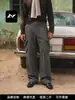 Com Calças Cargo Wide Leg Multibolsos Ricas Estilo Retro Americano para Homens e Mulheres, Calças Casuais Versáteis Dobradas Soltas Emagrecedoras