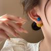 Brincos coloridos de contas redondas Agulha de Prata adoráveis brincos doces simples para o dia a dia design com senso moda brincos versáteis para mulheres Atacado
