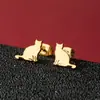 Pendientes de Tachuela para Perro Gato Mascota INS Unisex Lindos de Animal Pequeño Acero Inoxidable Cortados Múltiples Estilos Pendientes