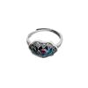 Anillo de plata de ley 925 con diseño de loto azul hueco para hombre y mujer, anillo para dedo índice con diseño artesanal de color azul ardiente.