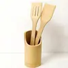 Espátula de bambú con mango largo, espátula de bambú para sartenes antiadherentes, espátula especial para cocinar, juego de cuchara y espátula para cocinar, cuchara de bambú