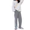 Pantalones de chándal grises estilo coreano 2026, corte holgado, rectos adelgazantes, pierna ancha, casuales para mujer, talla grande