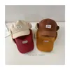 Boné Infantil Estilo Japonês Bico de Pato Inverno Lã Grossa Boné de Beisebol Etiqueta de Tecido Simples Chapéu Quente da Moda para Meninos e Meninas