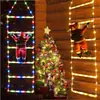 Venda Quente Transfronteiriça Luzes de LED Papai Noel Subindo Escada Luzes de LED Decorações para Pendurar Internas Luzes Decorativas Externas Luzes de Atmosfera Festiva