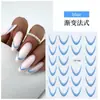 Pegatinas de Manicura Sencillas Nuevas con Degradado Francés Impermeables de Color Puro Adhesivos de Manicura Pegatinas Auxiliares para Uñas DIY Ins