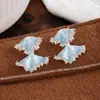 Pendientes franceses huecos de plata 925 estilo nuevo personalizados con diamantes, pendientes vintage de lujo ligero de mariposa nicho personalizados con perlas para mujer