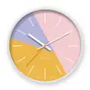 Reloj de Pared de Lujo Ligero con Marco de Madera Curvado Estilo Ins Comercio Exterior Reloj con Veta de Madera Reloj de Cuarzo Silencioso para Sala de Estar del Hogar Reloj Simple