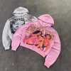 Otoño Invierno Transfronterizo Nuevo Europeo y Americano Cremallera Perforación en Caliente Estampado Retro High Street Sudadera con Capucha Cárdigan Hombres y Mujeres Venta al por Mayor