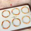 Suministros para Tienda Física Pulseras de Jade Dorado de Seda de Xinjiang de Tres Colores Degradados, Pulseras de Jade de Color Caramelo de Círculo Único, Aventurina