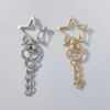 Anillo de Resorte Metálico Personalizado DIY Accesorios para Equipaje Colgante de Bola de Pelo Hebilla en Forma de Corazón Llavero de Estrella de Cinco Puntas Hebilla de 8 Caracteres
